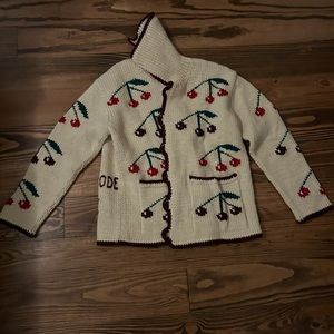 Cherry Jacquard Cardigan S/M